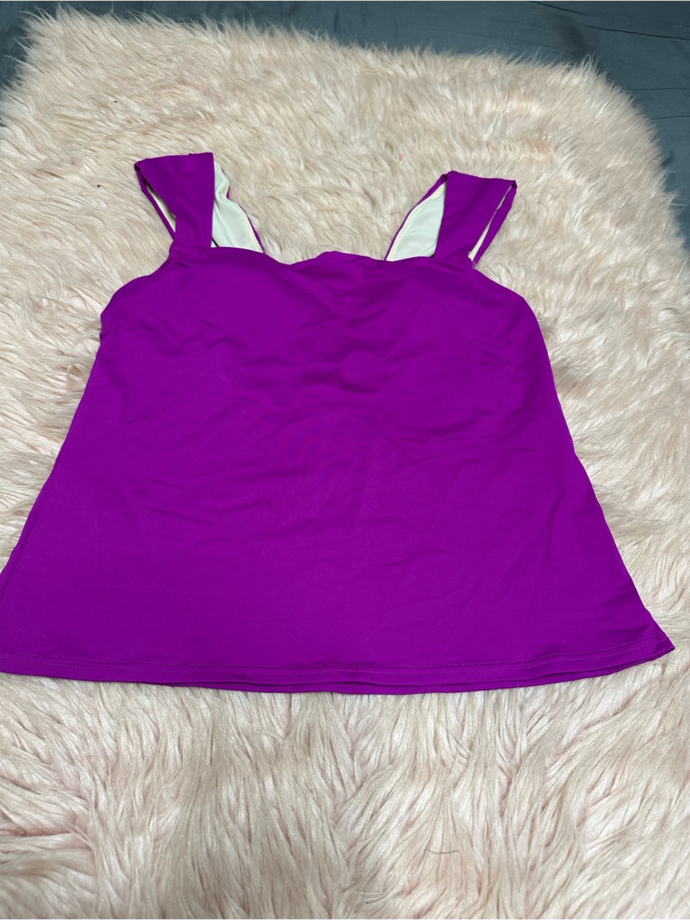 Lands' End Square Neck Tankini Swim Top - Purple